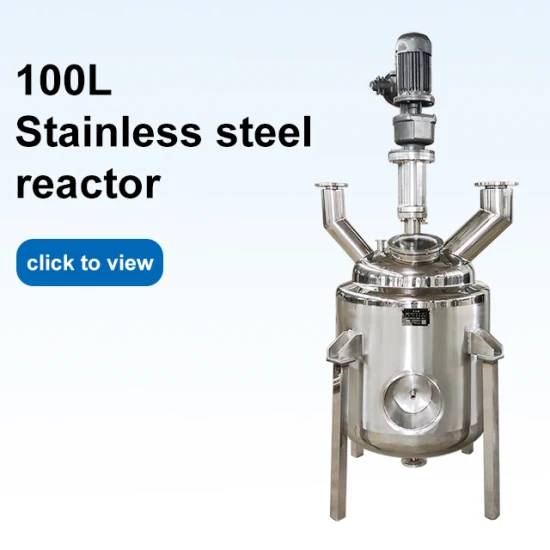 Reator químico de aço inoxidável 100L para destilação de glicerina