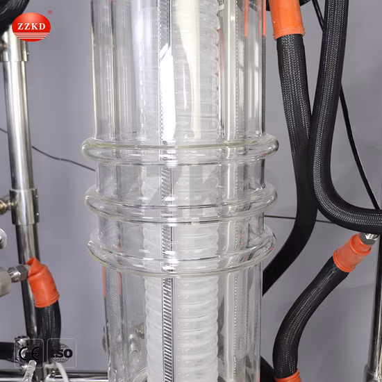 Equipamento limpo da destilação do óleo de cânhamo do evaporador do filme do trajeto curto da eficiência elevada